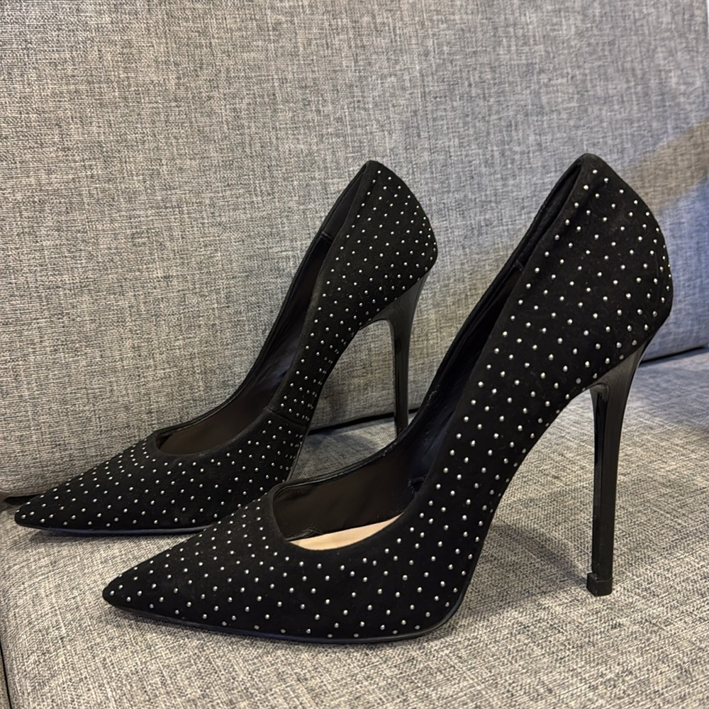 Zara Black Studded heels size 40